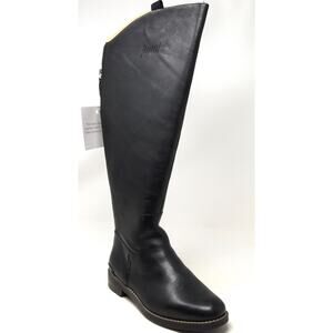 Franco Sarto Meyer Women's Sz 7 Black Wide-Calf Knee-High Leather Riding Boots